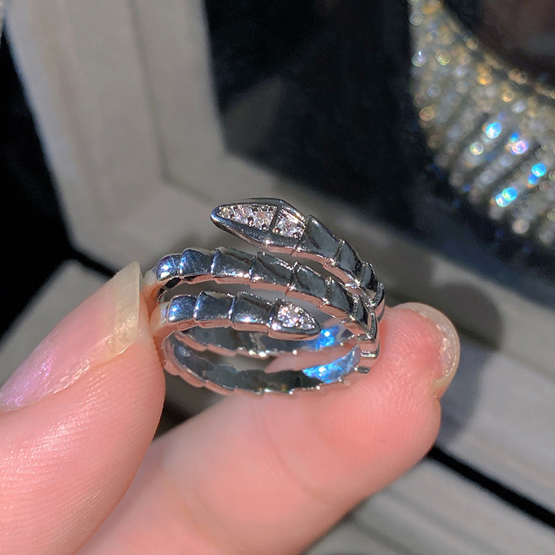 Sweet Elegant Heart Butterfly Brass Ring with Cubic Zirconia Handmade Adjustable