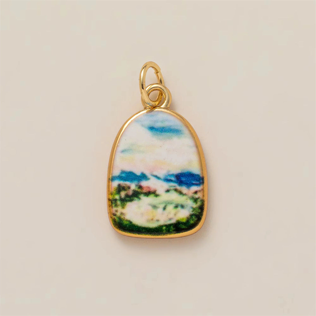 Minimalist Floral Pattern Brass PVD Plated DIY Charm Bar