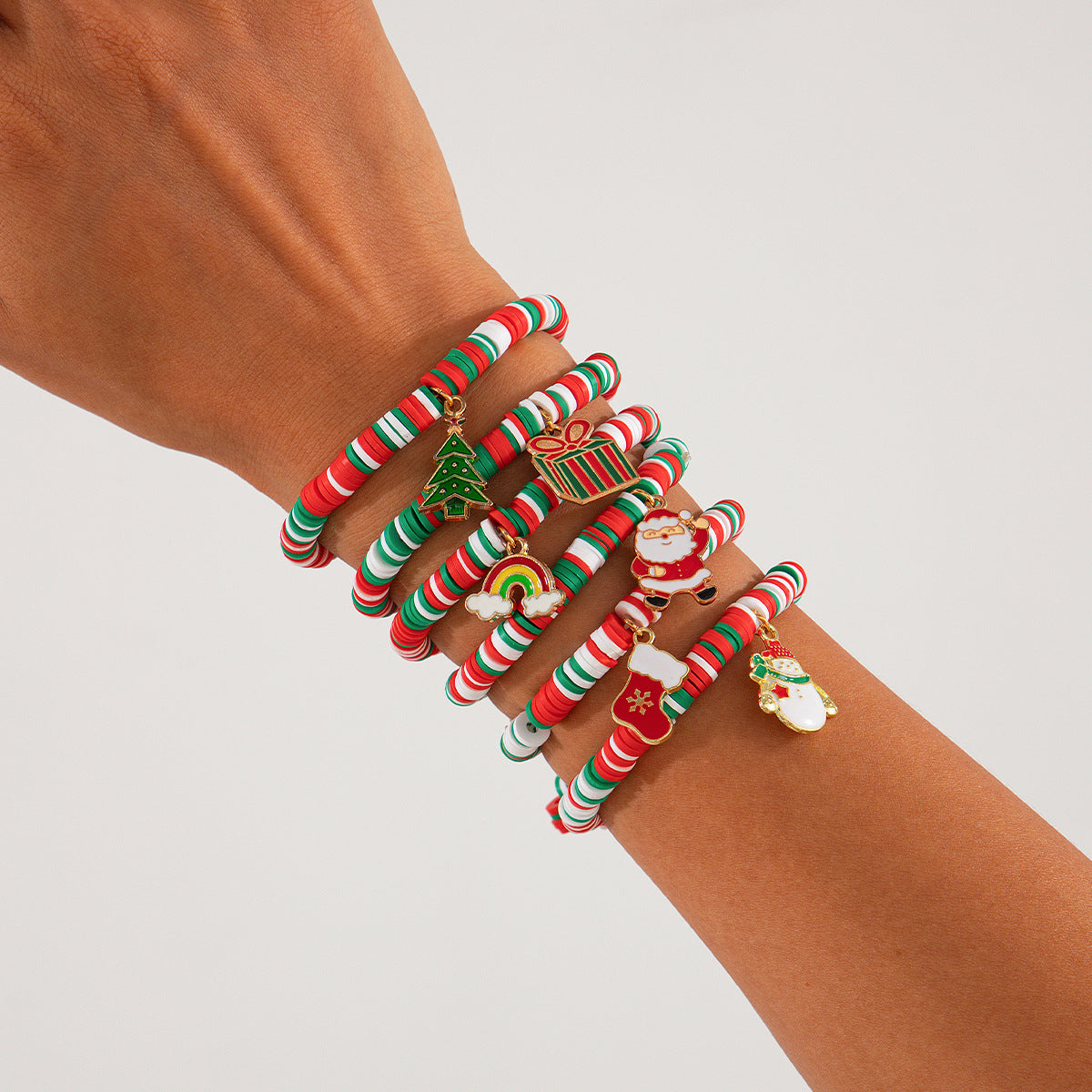 Minimalist Colorful Letter and Number Resin Beaded Bracelet Set Plated