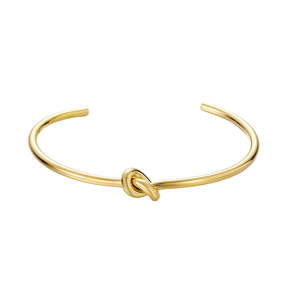 Minimalist 18K Gold Plated Titanium Steel Knot Bracelet