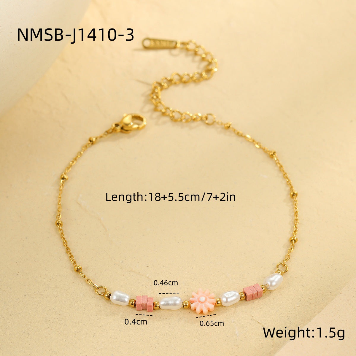 Conjunto de collar y pulsera de acero inoxidable con perlas barrocas geométricas bañadas en oro de 18K a la moda para mujer