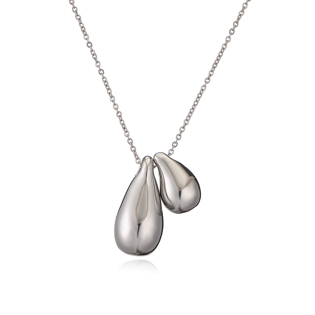 Fashion Geometric Teardrop Titanium Steel Pendant Necklace for Women