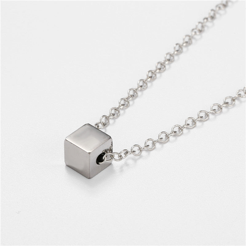 Minimalist Hip-hop Streetwear Geometric Titanium Steel Necklace with Stainless Steel Pendant Curb Chain Unisex