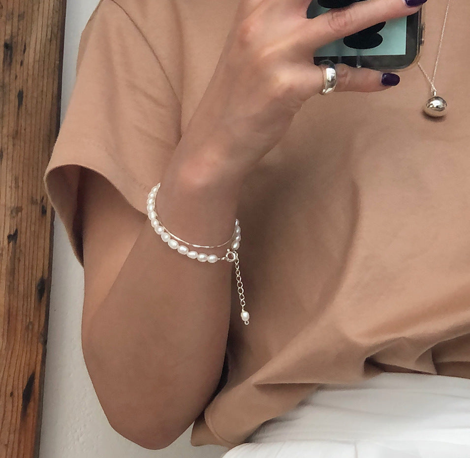 Braccialetto a forma di stella in argento sterling 925 placcato per donna stile naturale