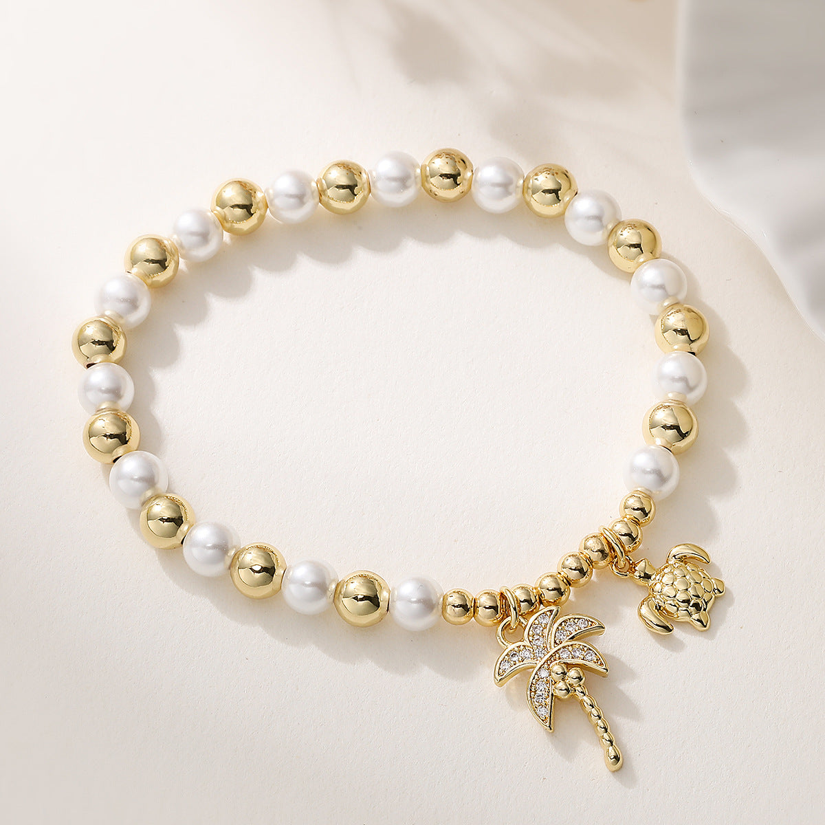 Minimalist Luxury Geometric Turtle Pendant Bracelet with Cubic Zirconia and Plated Finish for Women