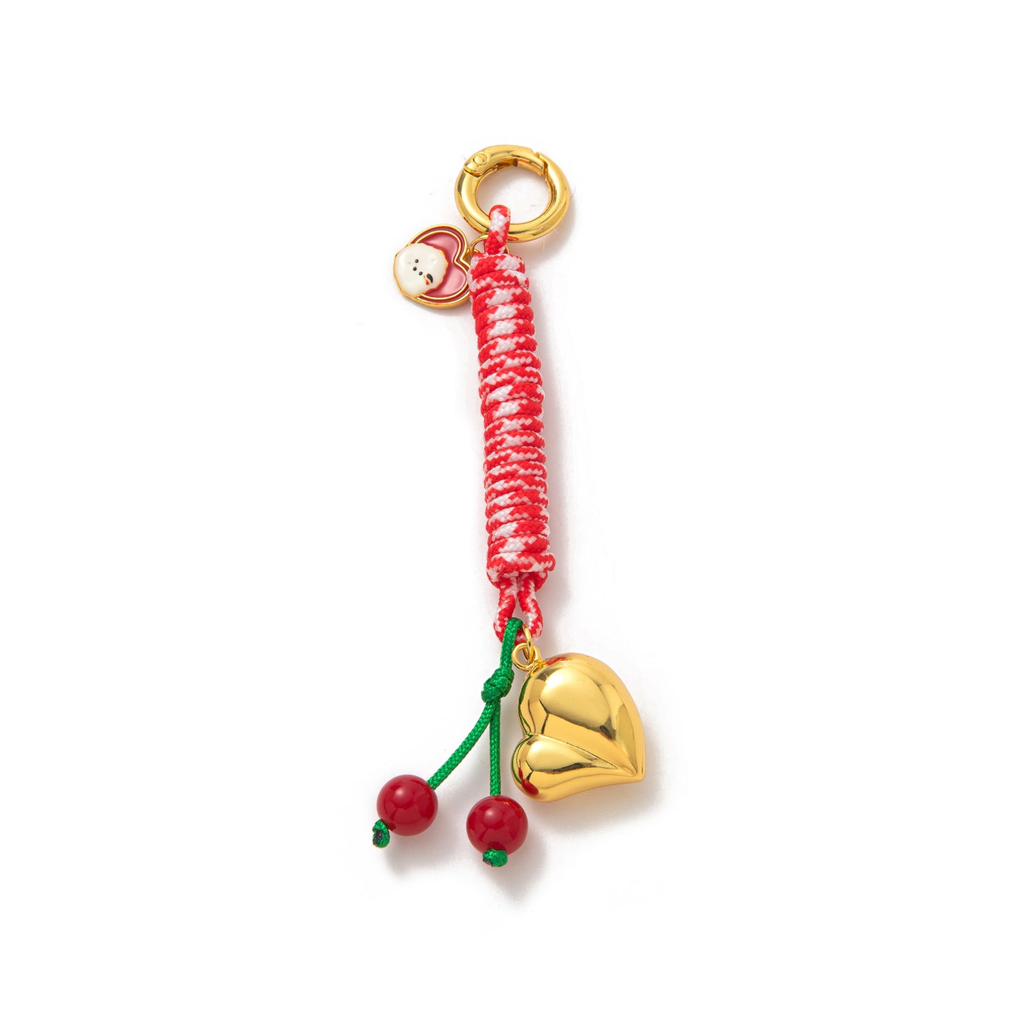 Sweet 18K Gold Plated Brass Fruit Pattern DIY Charm Bar Pendant for Bag Keychain