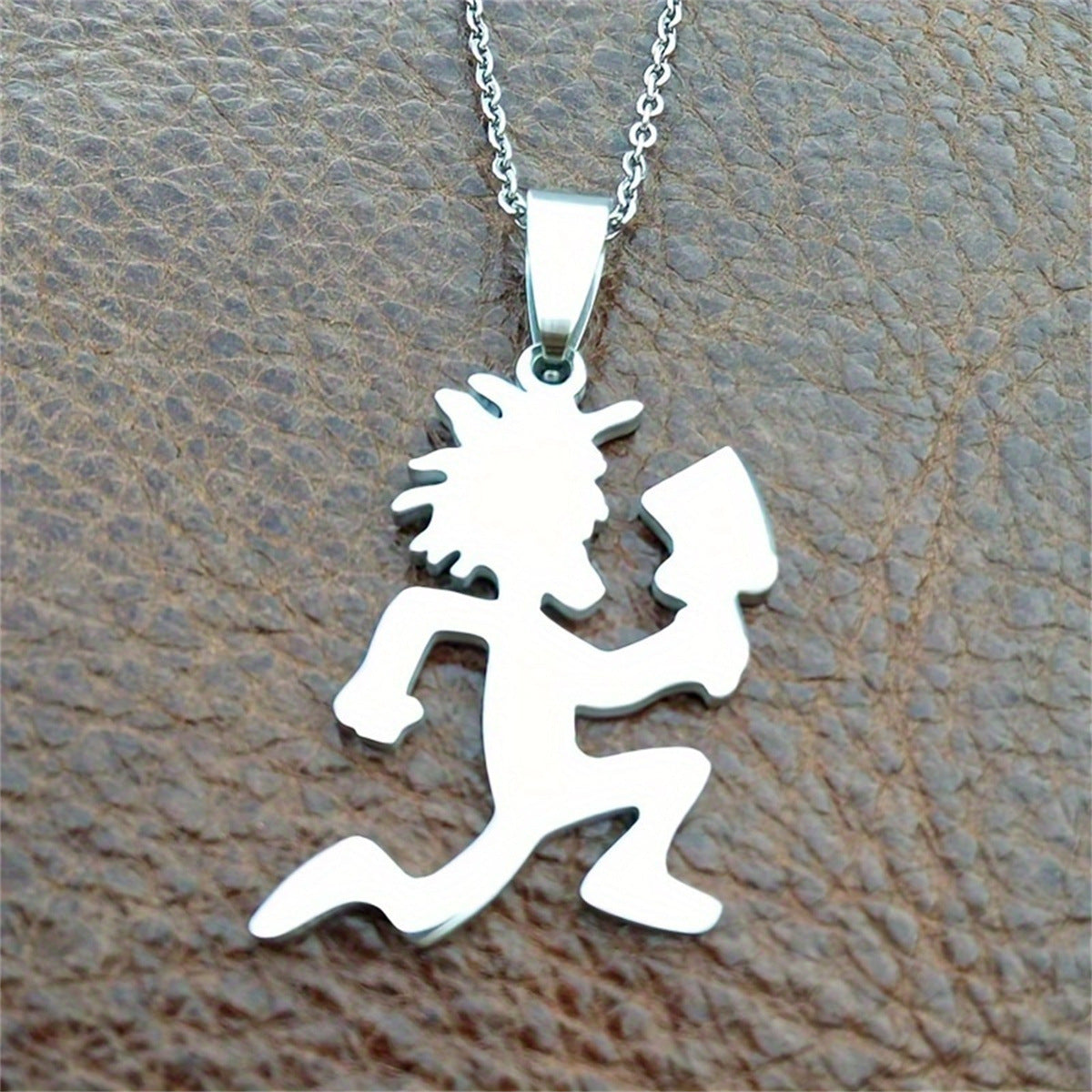 Creative Cartoon Character Pendant Necklace for Men and Women in Stainless Steel with Plated Finish