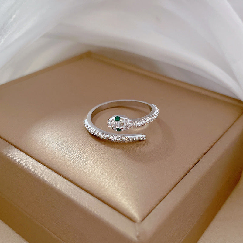 Snake Shape Titanium Steel Polished Minimalist Ring for Unisex