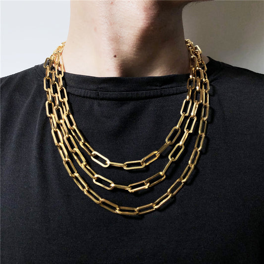 Hip-hop Minimalist Geometric Titanium Steel Curb Chain Necklace Unisex
