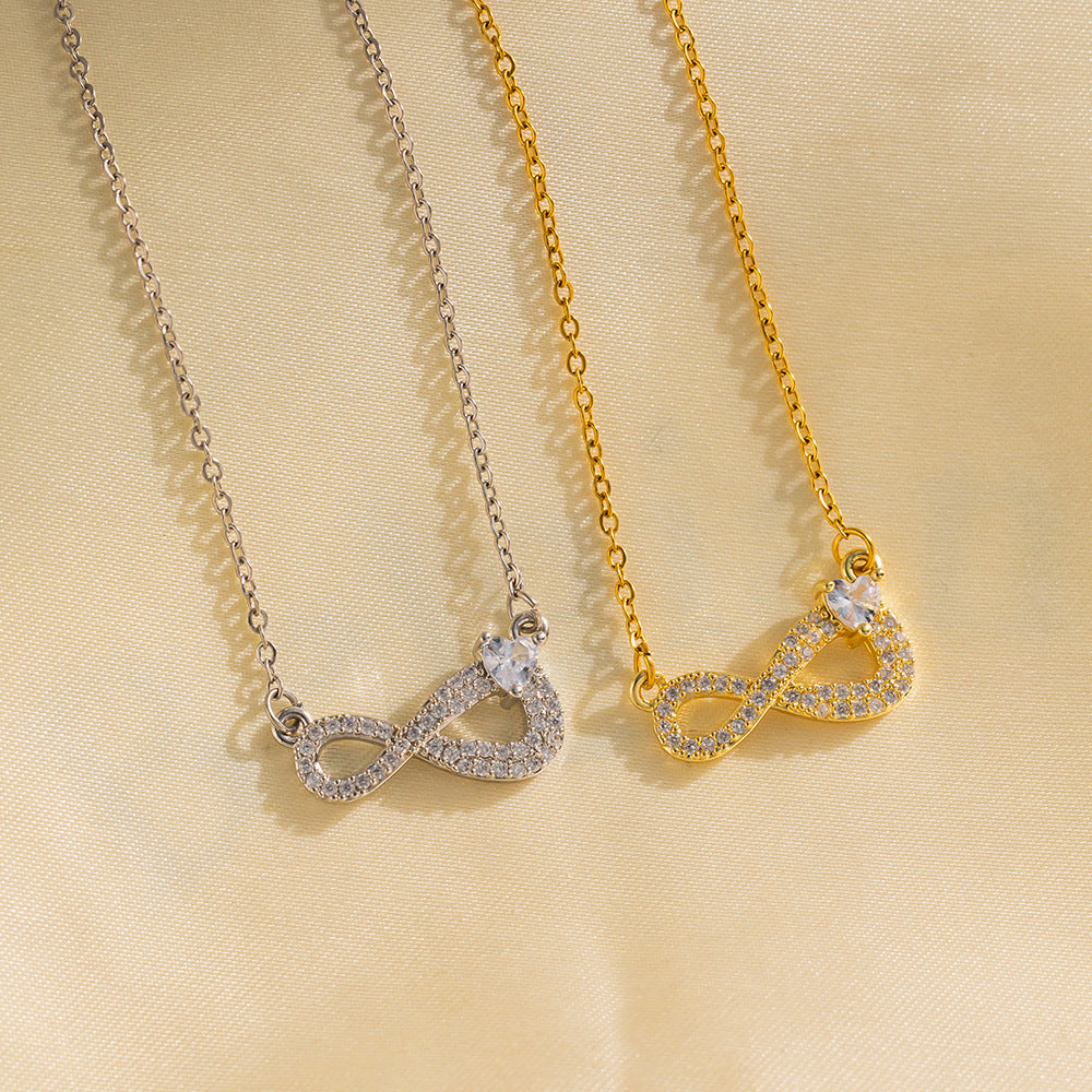 Collana Minimalista da Donna in Acciaio al Titanio con Lettera, Intarsi in Zircone e Catena a O Lucida
