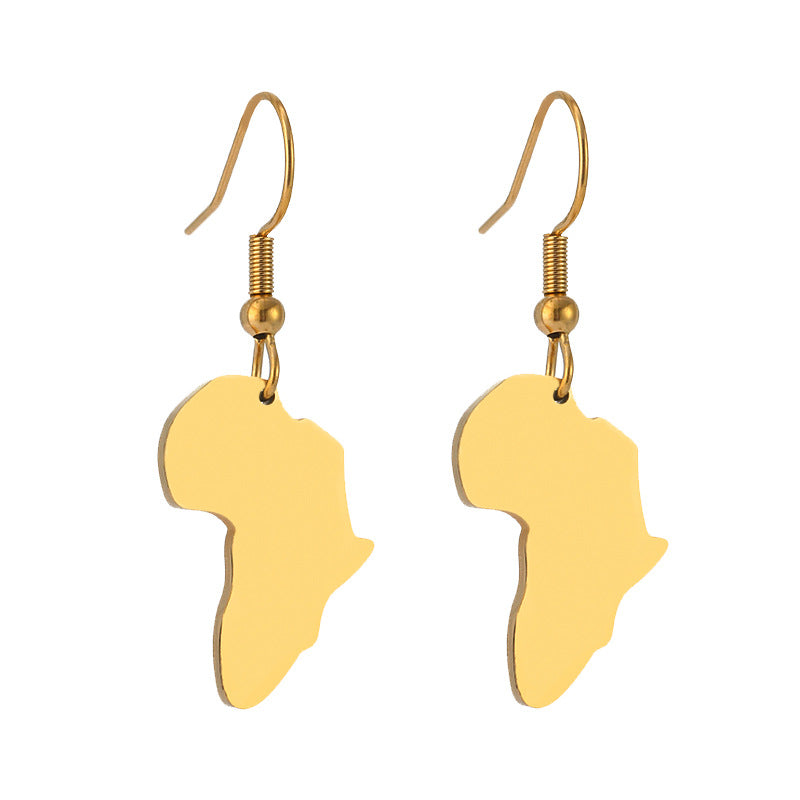 Pendientes geométricos de acero inoxidable con acabado dorado, pendientes de moda casuales para mujeres y hombres, unisex