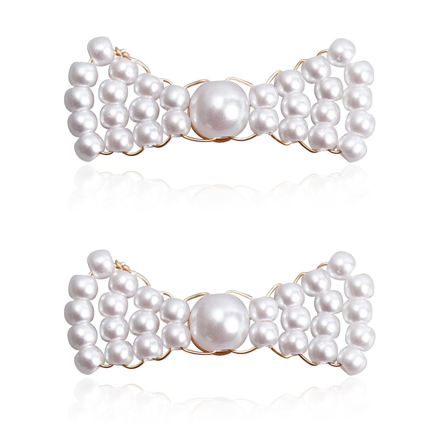 Pendientes Vintage Tejidos a Mano con Forma de Lazo Estilo Perla para Mujer con Acabado Chapado
