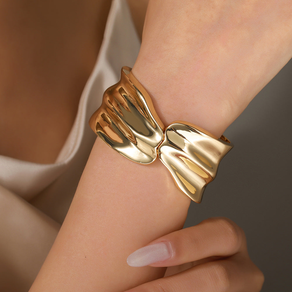 Hip-hop Minimalist Geometric Round Plated Alloy Bracelet