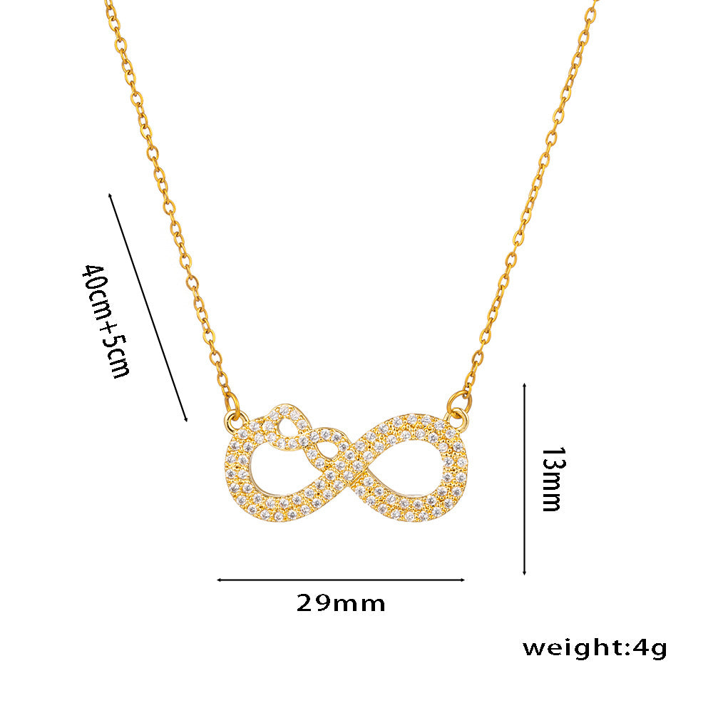 Collana con Lettera Minimalista di Lusso in Acciaio al Titanio da Donna con Intarsio di Strass su Catena a O