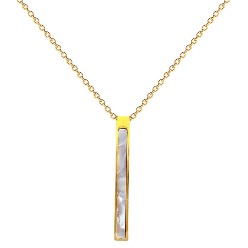 Collana con colletto geometrico minimalista in acciaio al titanio unisex con finitura placcata