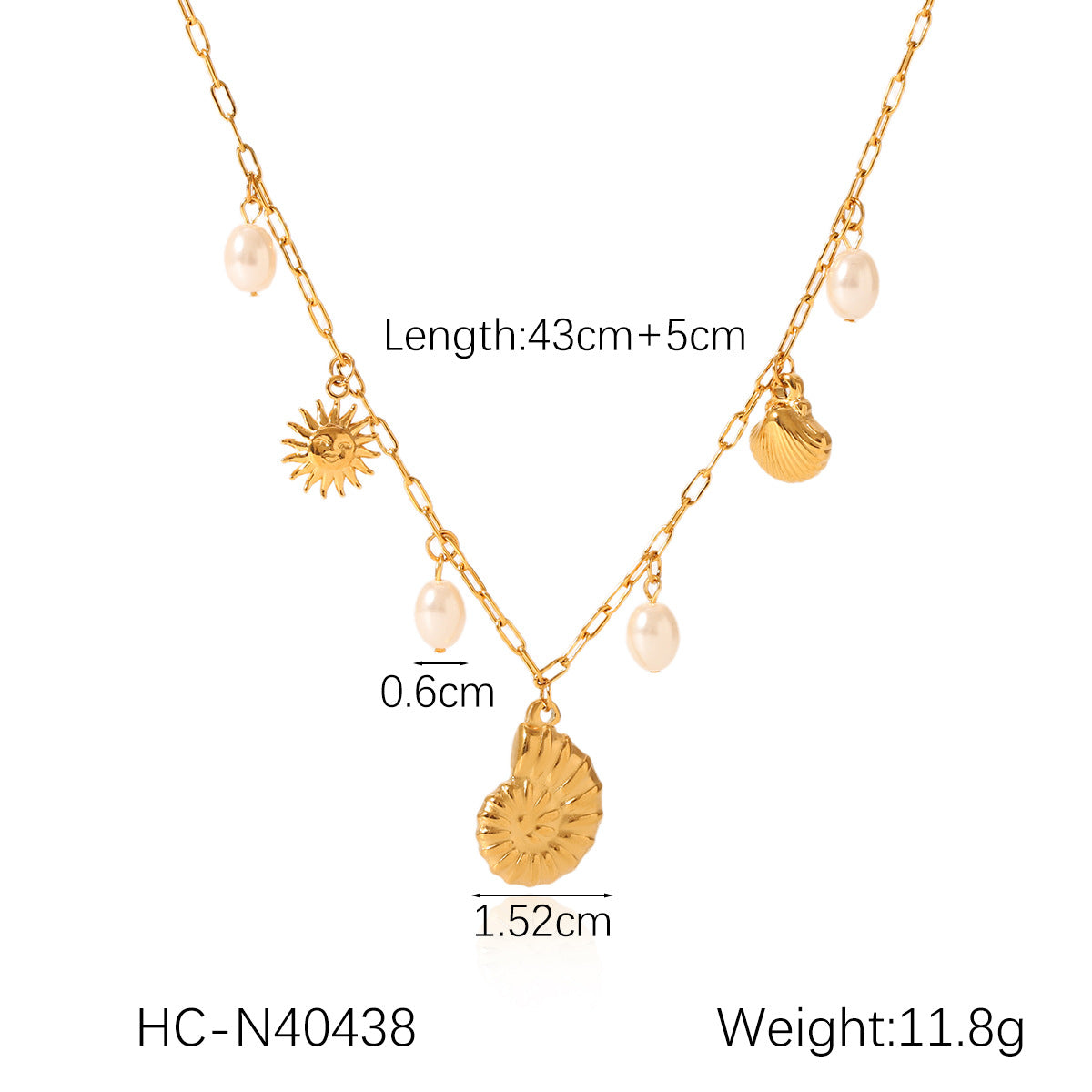 Ocean-Inspired Seashell and Starfish Pendant Necklace Set in Titanium Steel with Electroplated Stainless Steel Chain for Women