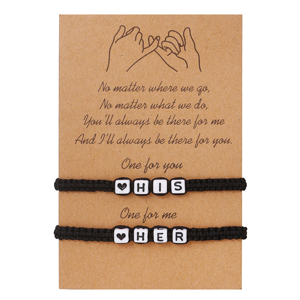 Unisex Geometric Letter Acrylic DIY Charm Bar Bracelet