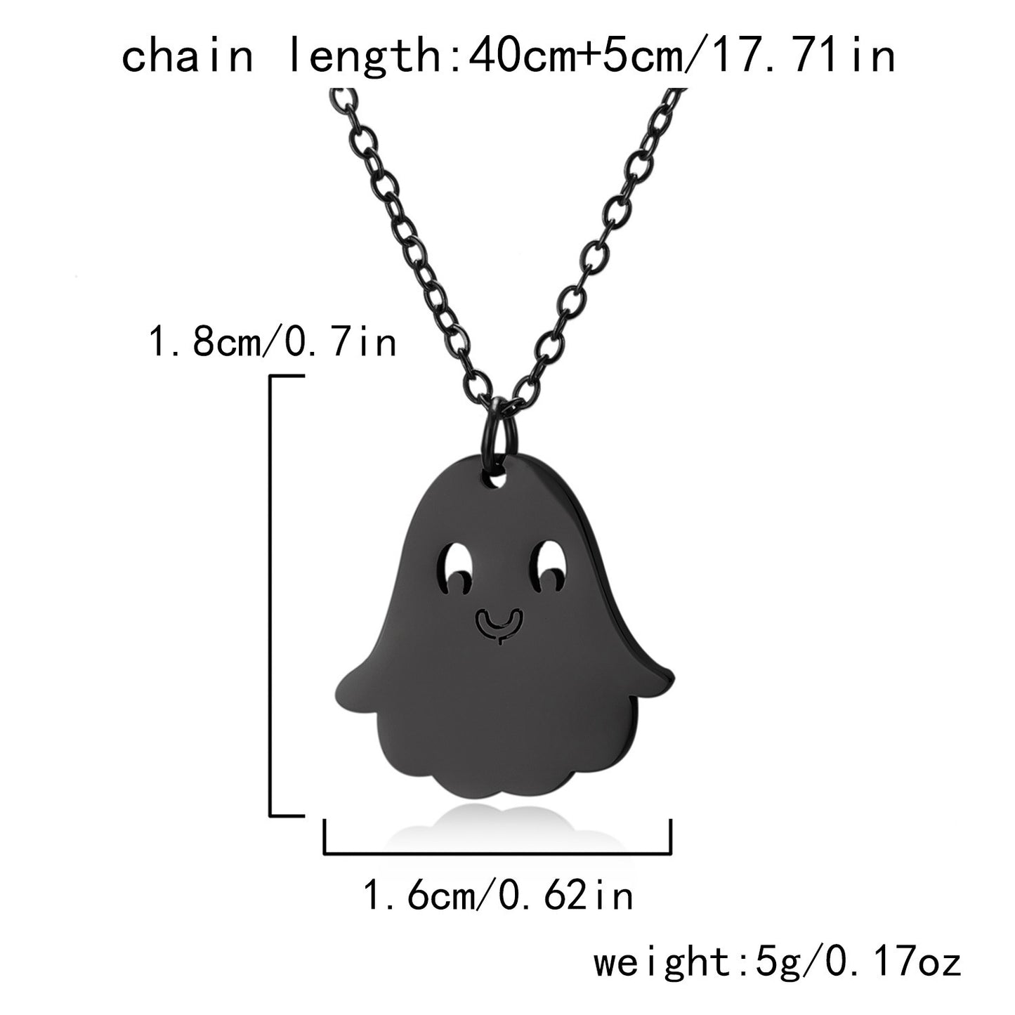 Collar con colgante de fantasma de Halloween con cadena de acero inoxidable, diseño de calabaza y calavera galvanizado, accesorio de moda unisex