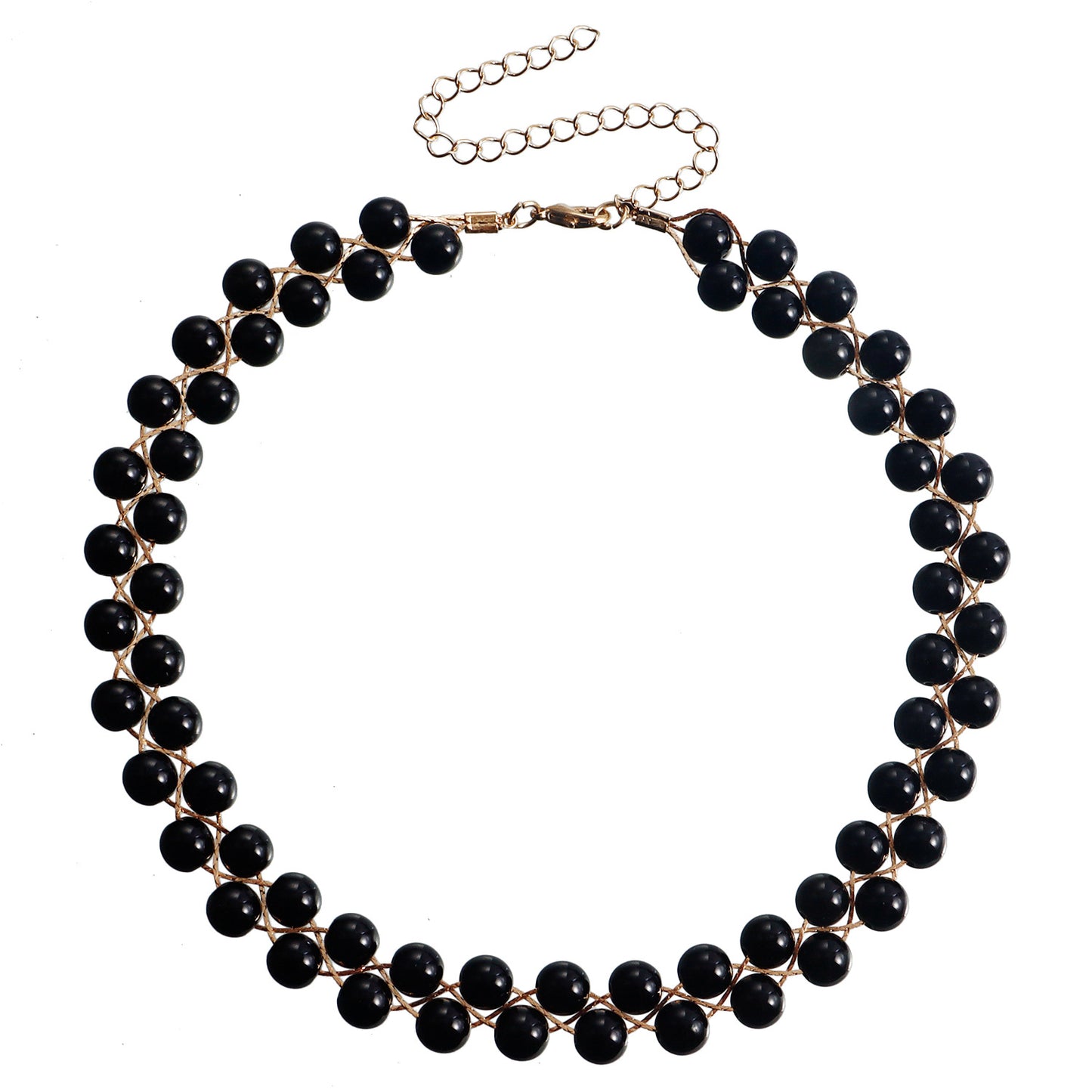 Collar Colgante Minimalista de Perlas Geométricas para Mujer con Acabado Chapado y Diseño de Cadena a la Clavícula