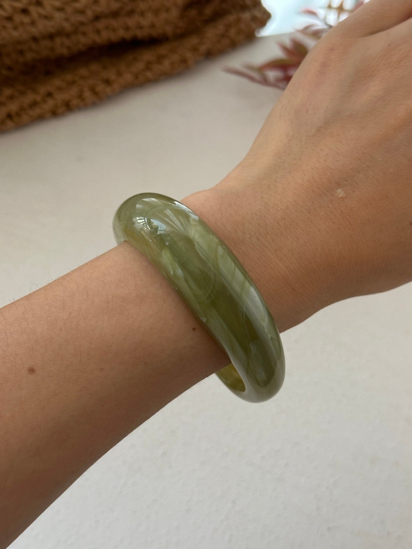Bracciale da donna vintage in acrilico geometrico a goccia d'olio