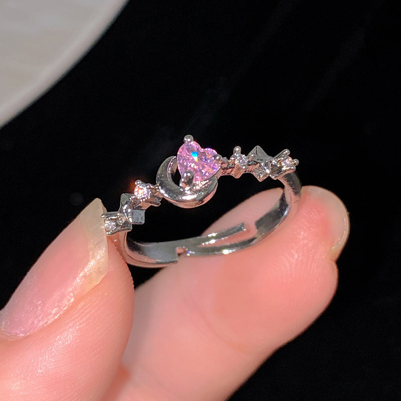 Sweet Cubic Zirconia Inlay Brass Bow Ring for Women