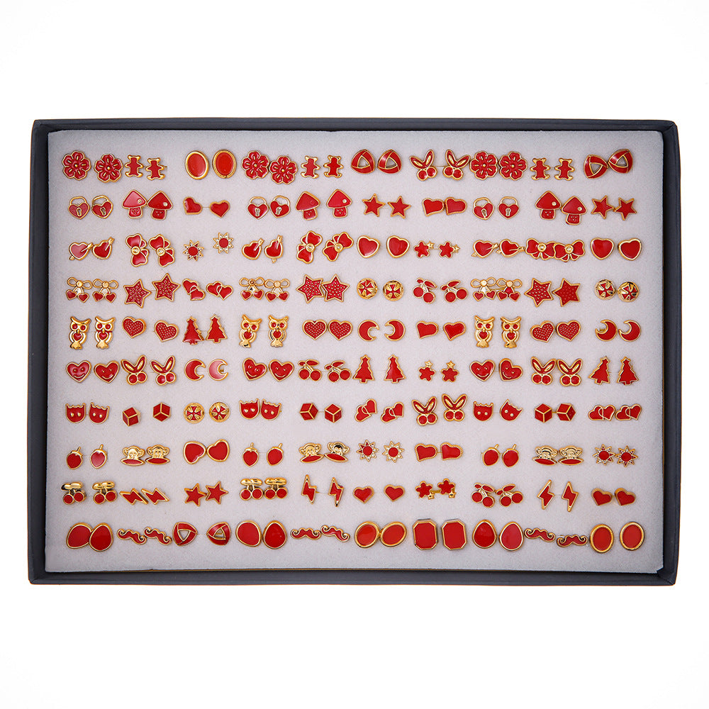 Creative Resin Animal Star Floral Stud Earrings Set for Women