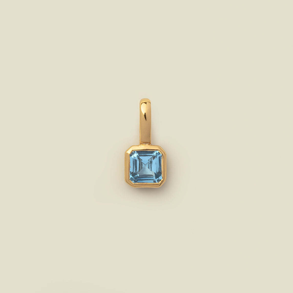Minimalist Square Titanium Steel Gemstone Pendant with Cubic Zirconia Inlay Charm Bar for Women