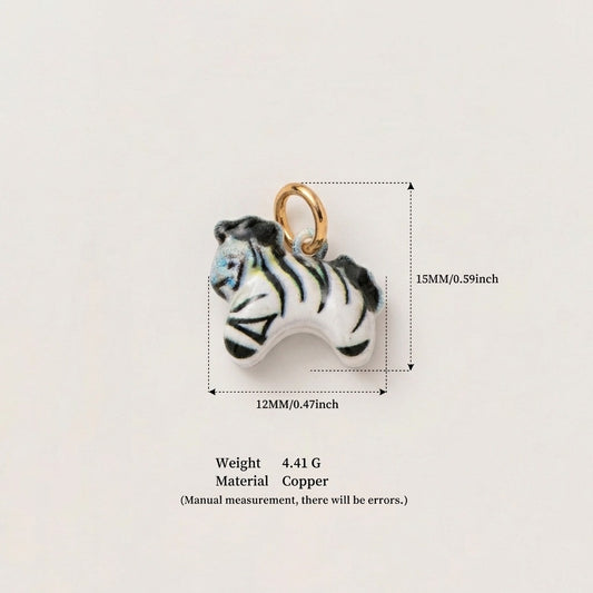 Minimalist Colorful Animal Drip Oil Plated Brass Shoe Charm Pendant
