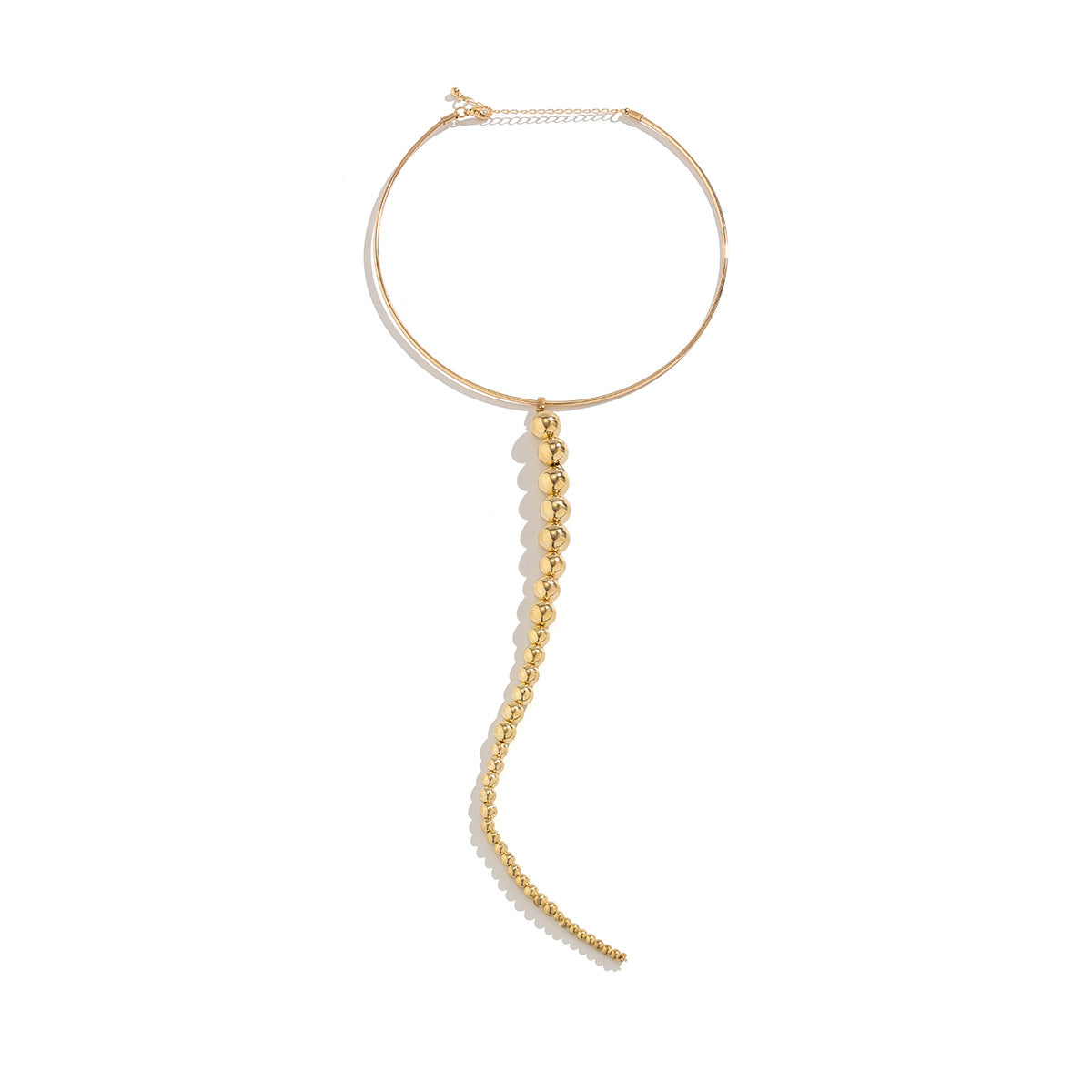 Collar estilo punk de plástico geométrico con colgante de cuentas lisas para mujer