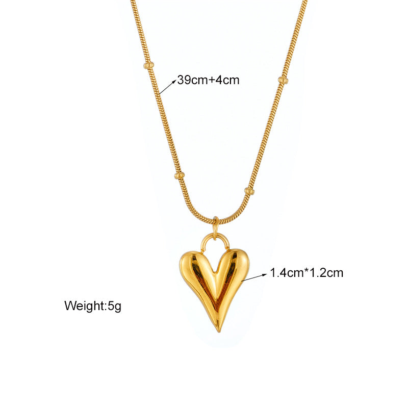 Collana a Cuore Minimalista Placcata in Acciaio Inossidabile con Catena Delicata da Donna