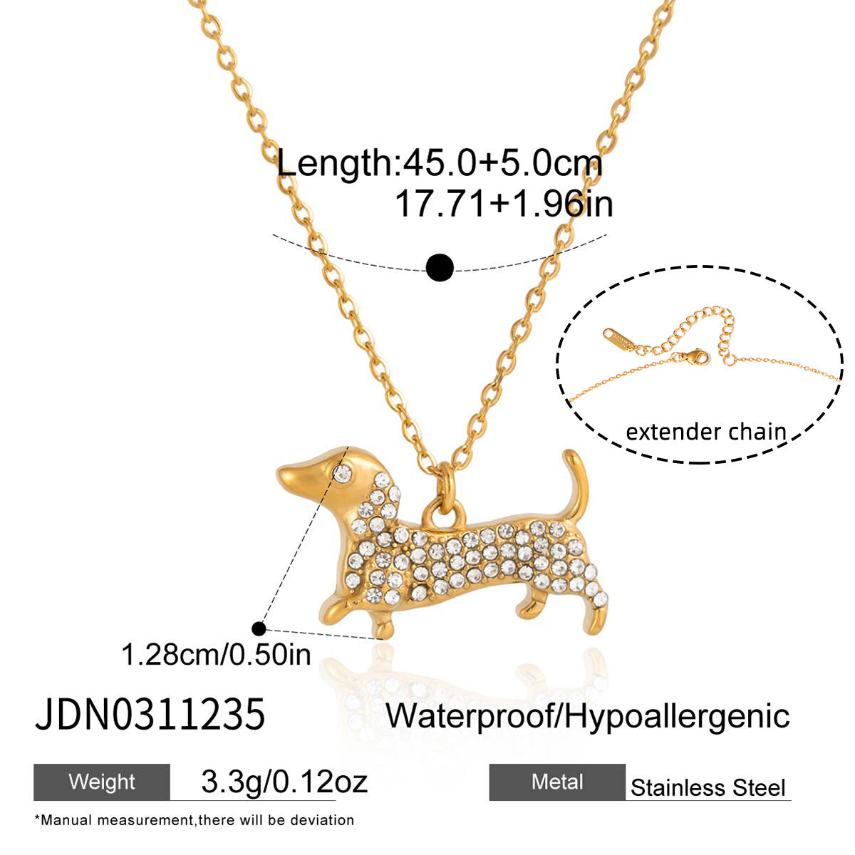 Collar colgante de gato geométrico minimalista de acero inoxidable 316L con baño de oro PVD para mujer