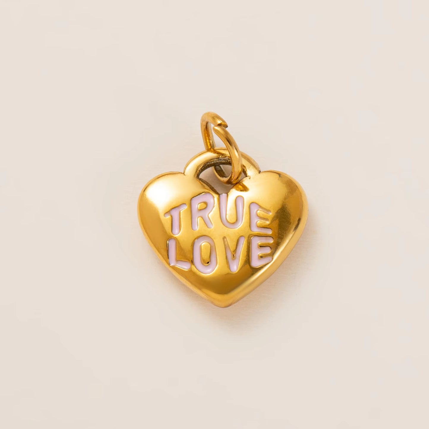 18K Gold Plated Stainless Steel Heart Charm Bar PVD Coated Pendant