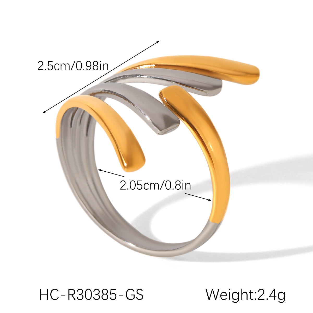 Minimalist Geometric Stainless Steel Ring with 18K Gold Plating for Women Titanium Steel Fade-Resistant Fashion Ring