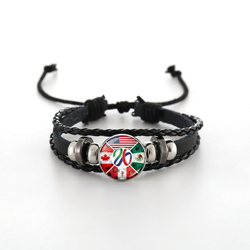 Unisex Leather Bracelet Fashion Casual Woven Bangle