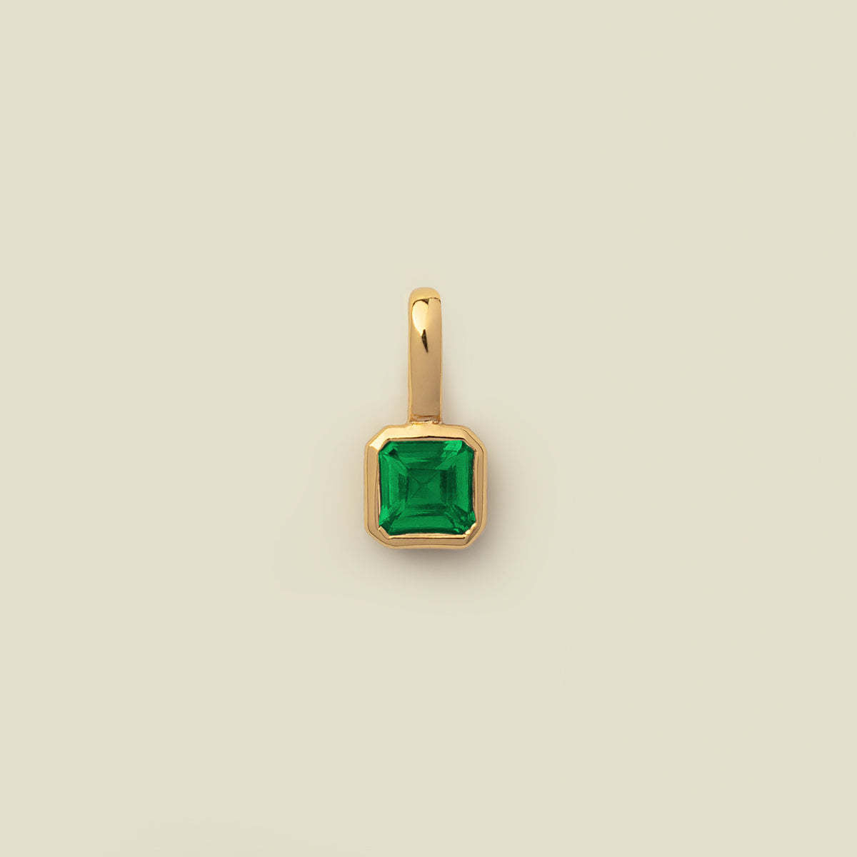 Minimalist Square Titanium Steel Gemstone Pendant with Cubic Zirconia Inlay Charm Bar for Women