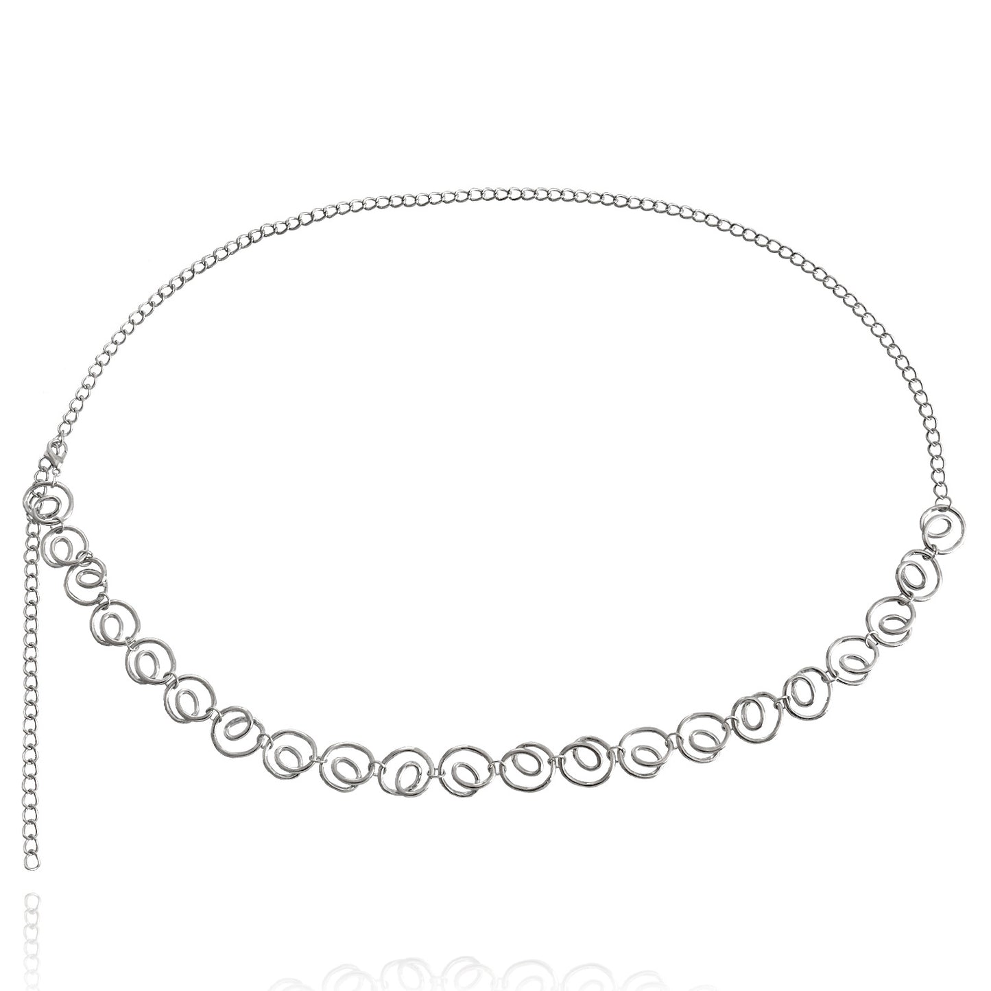 Punk Style Spiral Geometric Waist Chain for Women Made of Metal Adjustable Single Loop Fashion Accessory