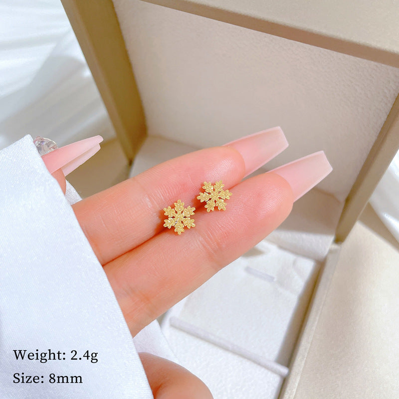 Minimalist Sweet Geometric Titanium Steel Plated Stud Earrings