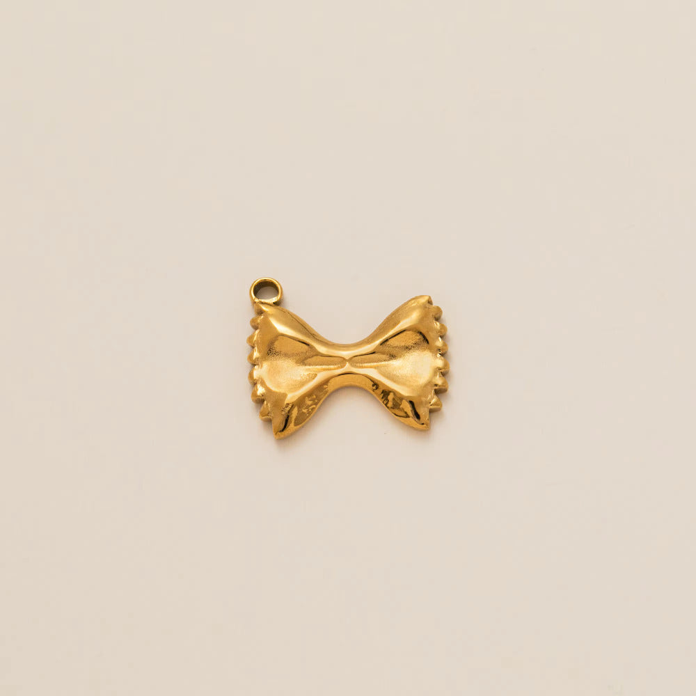 Minimalist Luxury 18K Gold Plated Brass Food Pendant with Cubic Zirconia