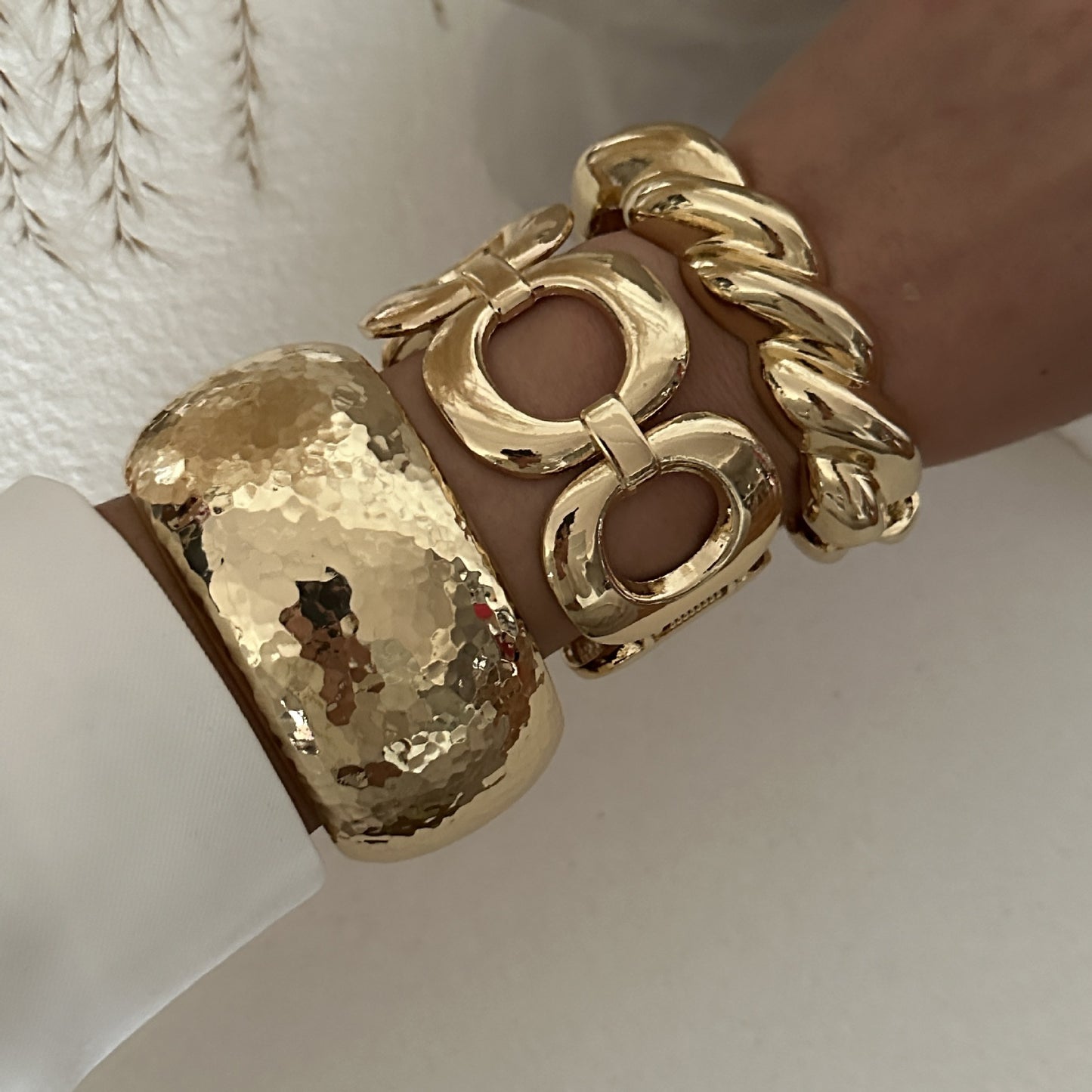Bracciale alla moda con polsino largo in lega placcata oro, stile hip-hop e geometrico