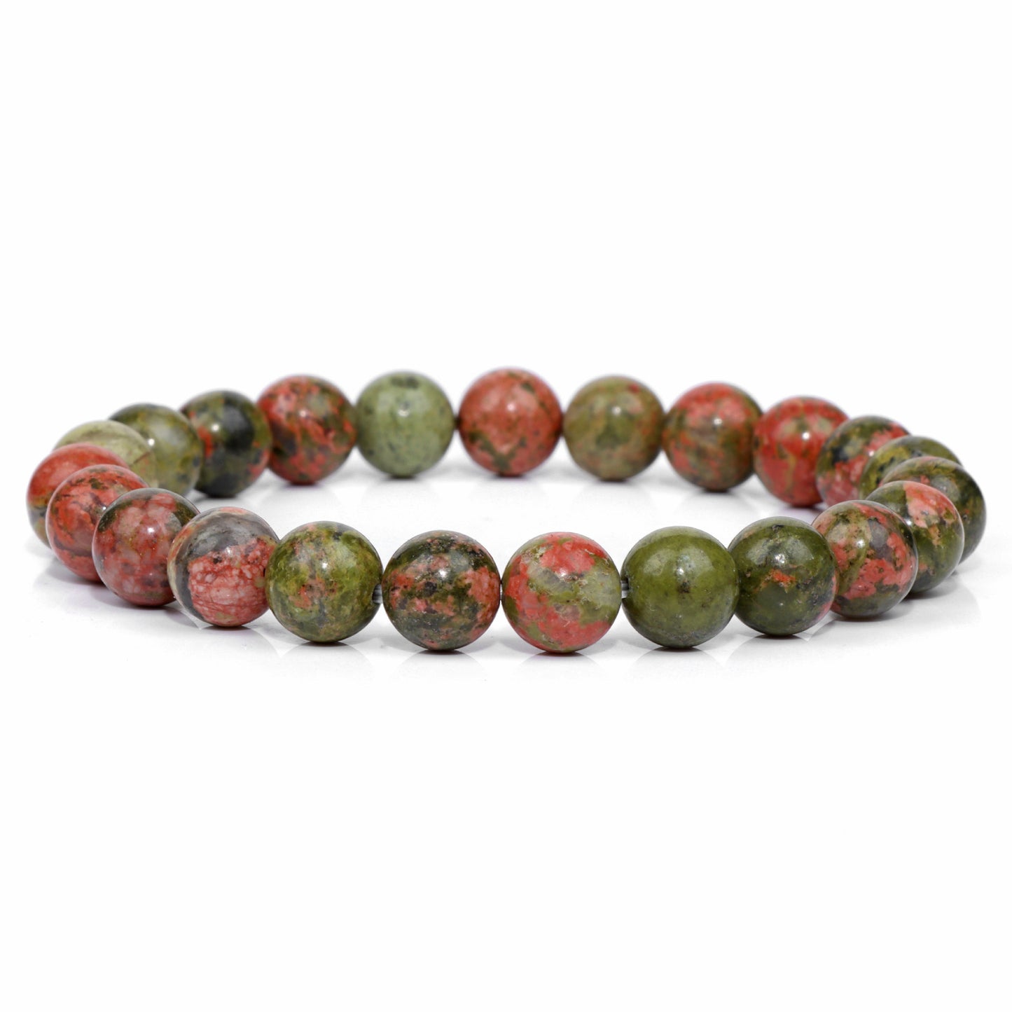 Natural Volcanic Stone and Agate Beaded Bracelet Geometric Round Unisex Fashion Jewelry