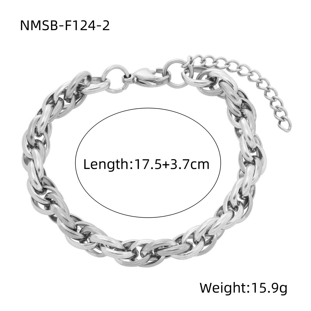 Fashionable Geometric Stainless Steel Bracelet with 18K Gold Plating for Women