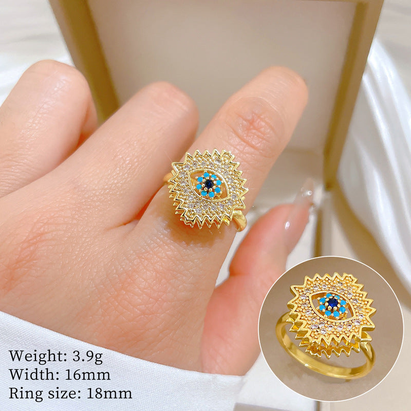 Sweet Cartoon Gold Plated Crown Shape Adjustable Ring for Women and Couples