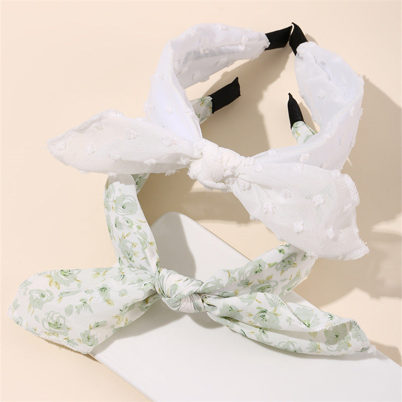 Diadema de lazo floral Sweet Autumn Winter para niñas con construcción de tela y forma geométrica