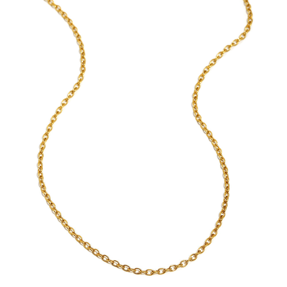 Minimalist Geometric Stainless Steel Plated 18K Gold O-Chain Necklace for Women