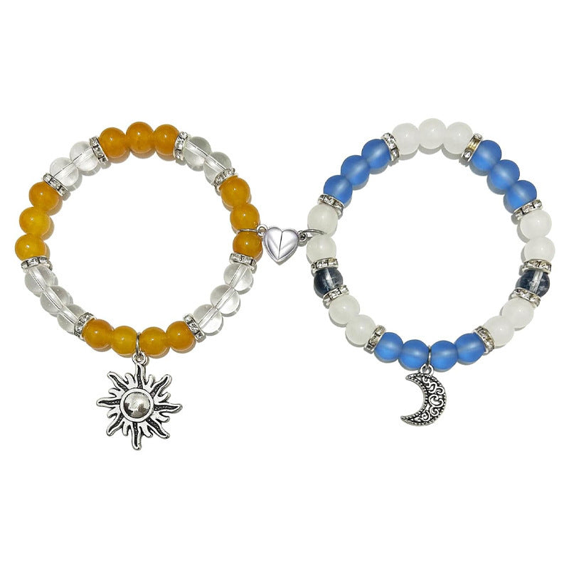 Sweet Heart Animal Shape Alloy Rhinestone Charm Bracelet for Couples