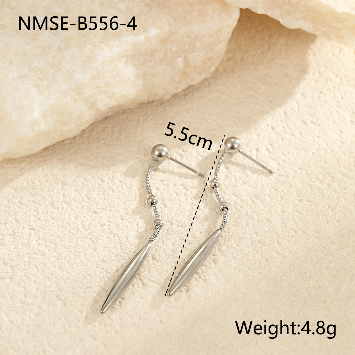 Minimalist Titanium Steel Drop Earrings with Geometric Shape and Plated Finish for Women