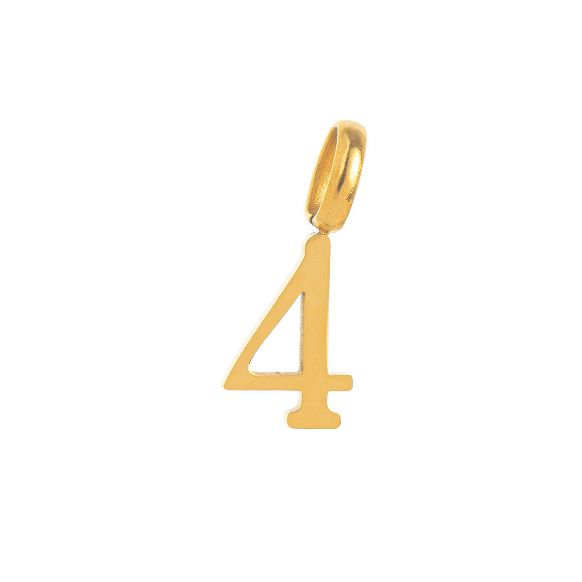 Minimalist 18K Gold Plated Titanium Steel Number Charm Bar