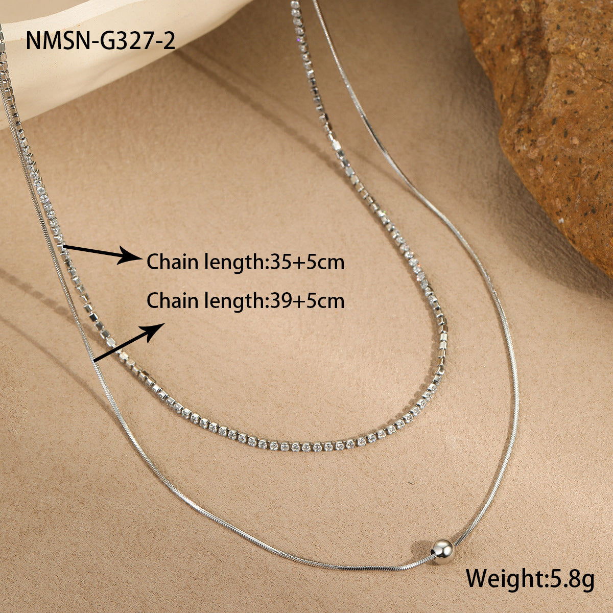 Minimalist Geometric Titanium Steel Pendant Necklace with Rhinestone Inlay and Plated Finish for Women