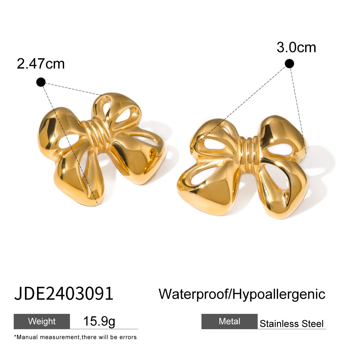 Minimalist 18K Gold Plated Stainless Steel Bow Knot Necklace for Women