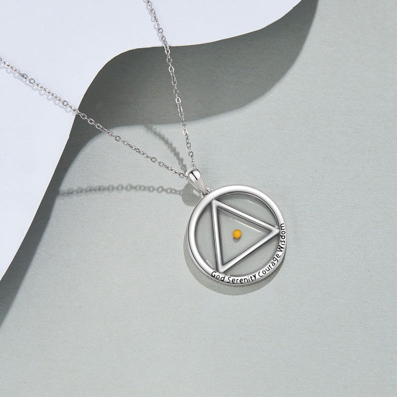 Minimalist Geometric Triangle Pendant Necklace for Women in Stainless Steel with Polished Finish
